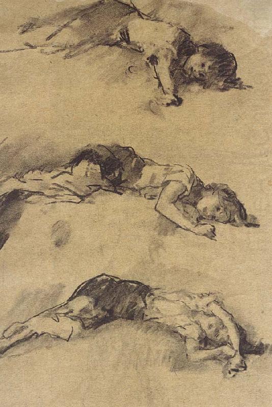 Three Studies for Sleeping Young Woman, Nicolae Grigorescu
